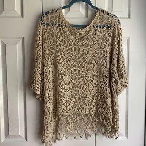 Umgee Boho Macrame Top - Size XL